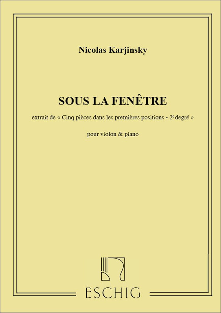 5 Piec. N 2 Sous La Fenetre Violon-Piano